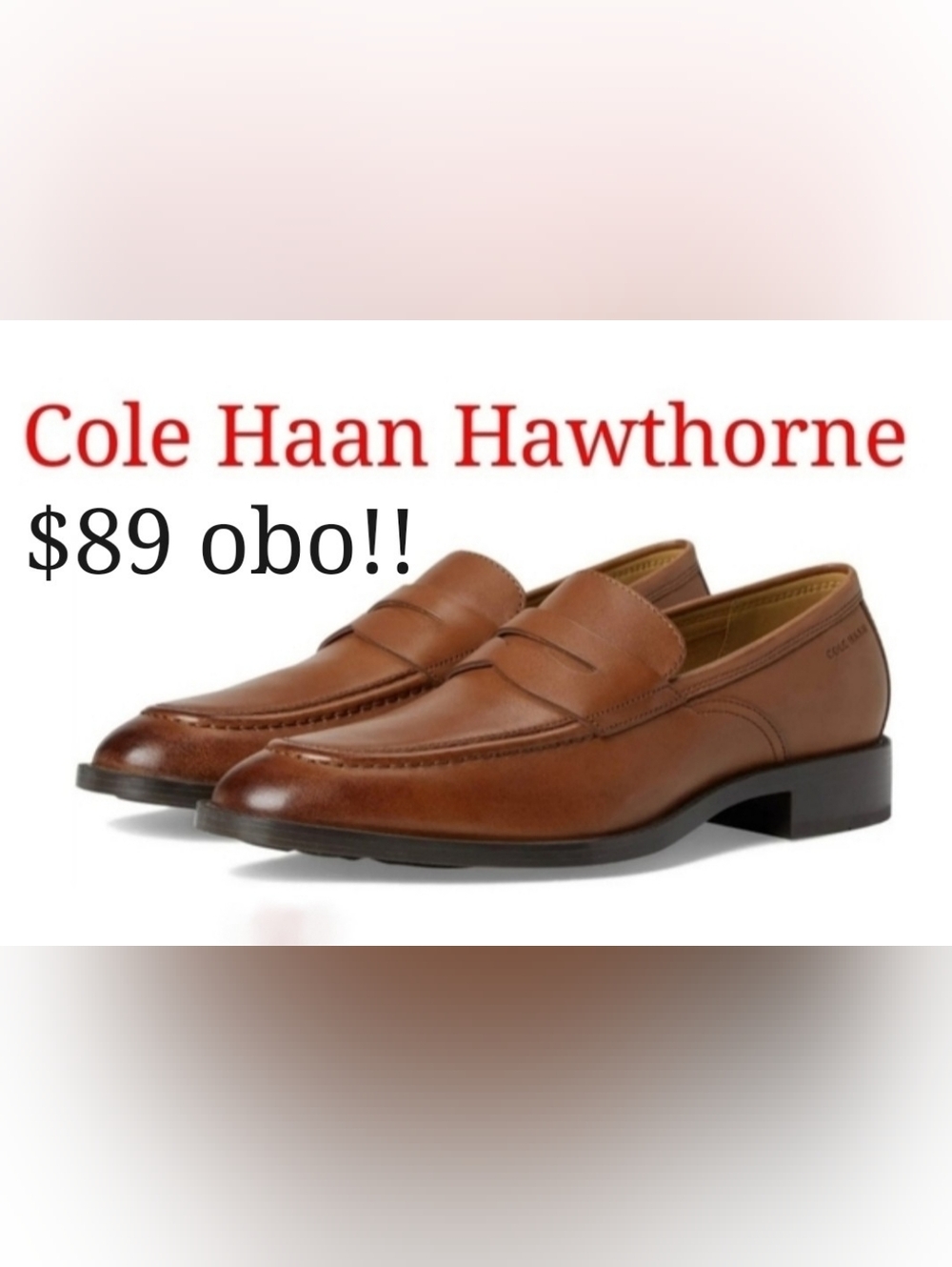 NEW Cole Haan Hawthorne Men's Tan Leather Penny Loafers